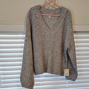 a.n.a Woman's Lt Gray Heather V-Neck Sweater, Size: XL, NWT